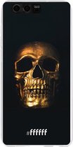 Honor 9 Hoesje Transparant TPU Case - Gold Skull #ffffff