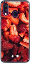 Samsung Galaxy A40 Hoesje Transparant TPU Case - Strawberry Fields #ffffff