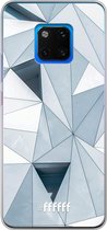 Huawei Mate 20 Pro Hoesje Transparant TPU Case - Mirrored Polygon #ffffff