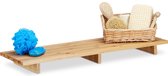 Relaxdays badrekje bamboe - badplank 70 cm breed - badkuip plank - badkuiprek - naturel