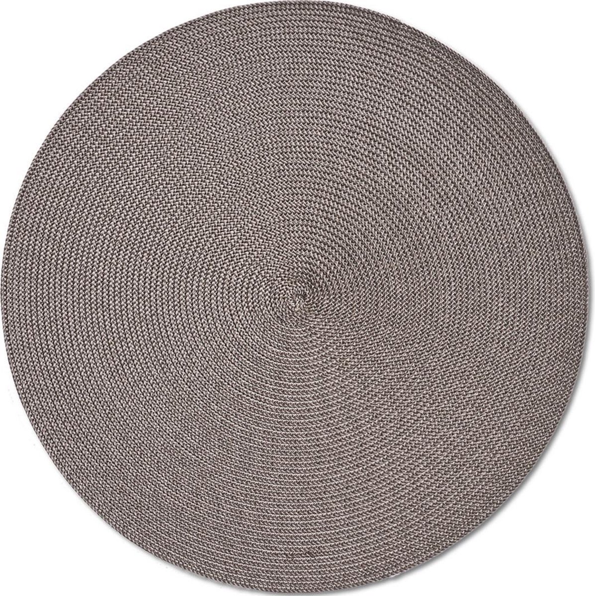 10x Ronde placemats mokka bruin geweven 38 cm - Tafeldecoratie - Borden onderleggers van kunststof