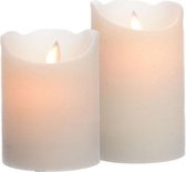 Led kaarsen combi set 2x stuks warm wit in de hoogtes 10 en 12 cm - Home deco kaarsen