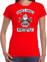 Fout Kerst shirt / Kerst t-shirt Santas angels Northpole rood voor dames - Kerstkleding / Christmas outfit 2XL