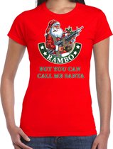 Fout Kerst shirt / Kerst t-shirt Rambo but you can call me Santa rood voor dames - Kerstkleding / Christmas outfit S