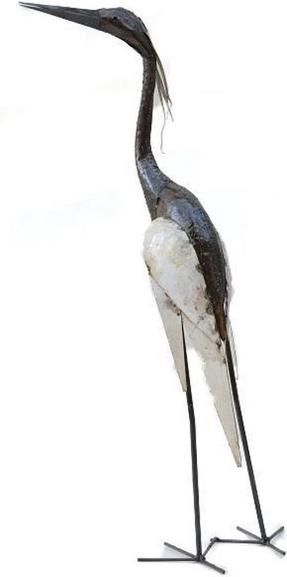 Zimba Arts - tuinbeeld - reiger - 94 cm - gerecycled metaal - fairtrade uit Zimbabwe