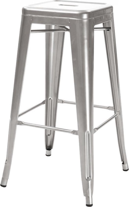 Marlie metalen barkruk Zilver 77 cm hoog barkruk barkrukken barkruk hout Marlie metalen barkruk Zilver 77 cm hoog barkruk barkrukken barkruk hout