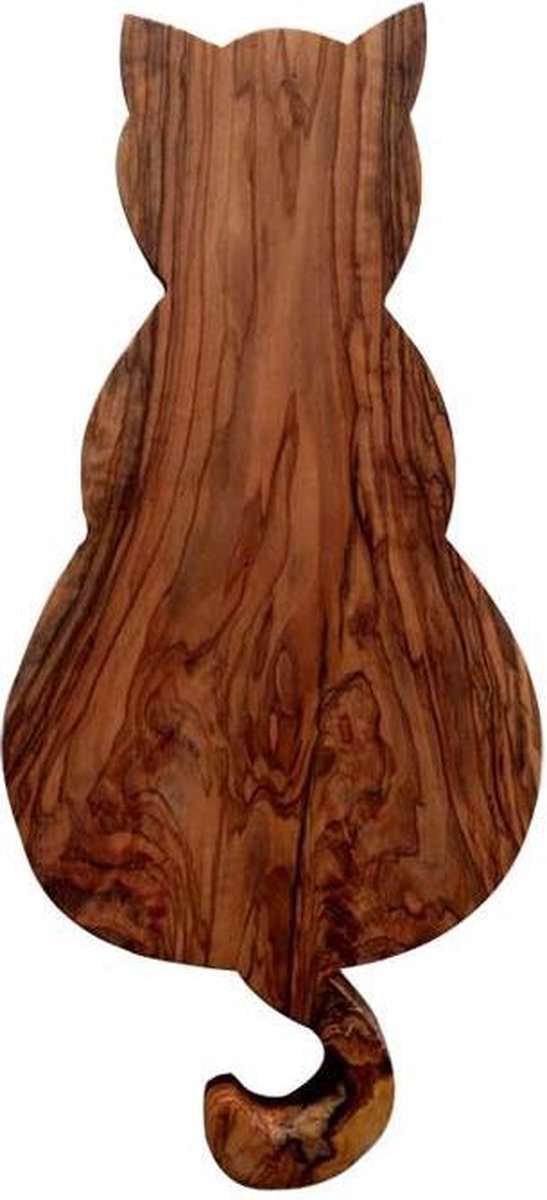 Borrelplank - kat - olijfhout - 15 x 33,5 cm
