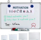 Relaxdays whiteboard magnetisch - magneetbord - memobord - schoolbord - presentatiebord - 30 x 45cm