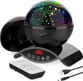 Lifest Sterrenprojector Nachtlamp - Kinderlamp met Afstandsbediening, 360 Graden Rotatie, USB-Voeding - Zwart