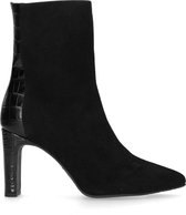 Black label - Dames - Zwarte suède boots met hak en crocoprint - Maat 40