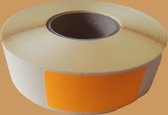 Blanco etiketten op rol - 50 x 25 mm rechthoek - oranje radiant