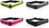 Zwarte running belt met reflecterende stroken | Hardloop heuptas | Hardloopband | Heuptasje sport | Harloopriem | 76-120cm verstelbaar