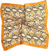 Dielay - Sjaal Silky Feel - 70x70 cm - Slangenprint - Oranje