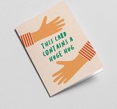 Wenskaart / Postkaart - This card contains a huge hug - Graphic Factory - 2delig