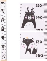 Canvas Groeimeter ‘Animal’|hout|Kraamkado|Baby/Kinderkamer|Wanddecoratie|