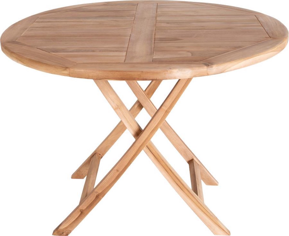 Hioshop Oline tuintafel Ø100 cm massief teakhout.