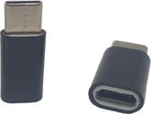 Set van 2 Verloop Adapter MICRO USB-adapter naar USB-C – Nieuw Model - Opzetstuk - Micro-USB to USB C Converter - Zwart - oDaani