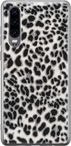 Huawei P30 hoesje - Luipaard grijs - Soft Case Telefoonhoesje - Luipaardprint - Grijs