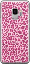 Samsung Galaxy S9 hoesje siliconen - Luipaard roze - Soft Case Telefoonhoesje - Luipaardprint - Roze