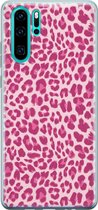 Huawei P30 Pro hoesje - Luipaard roze - Soft Case Telefoonhoesje - Luipaardprint - Roze