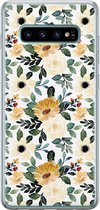 Samsung Galaxy S10 hoesje siliconen - Lovely flowers - Soft Case Telefoonhoesje - Bloemen - Geel