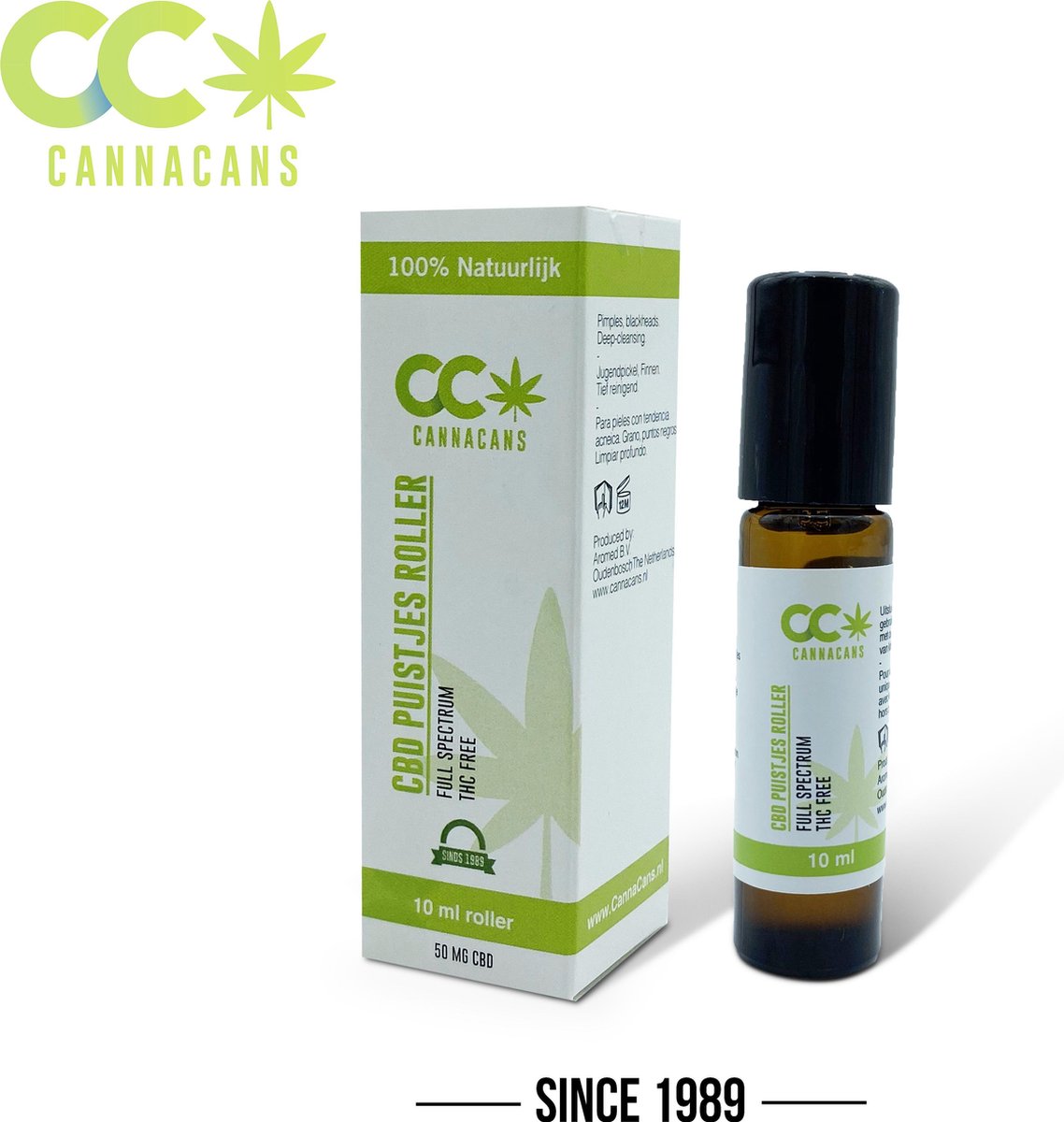 CannaCans CBD Puistjes Roller - Acne - 50 mg CBD - 10 ML - Bio Oil