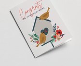 Wenskaart / Postkaart - Congrats on your new home - Graphic Factory - 2delig
