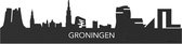 Skyline Groningen Zwart hout - 120 cm - Woondecoratie design - Wanddecoratie met LED verlichting