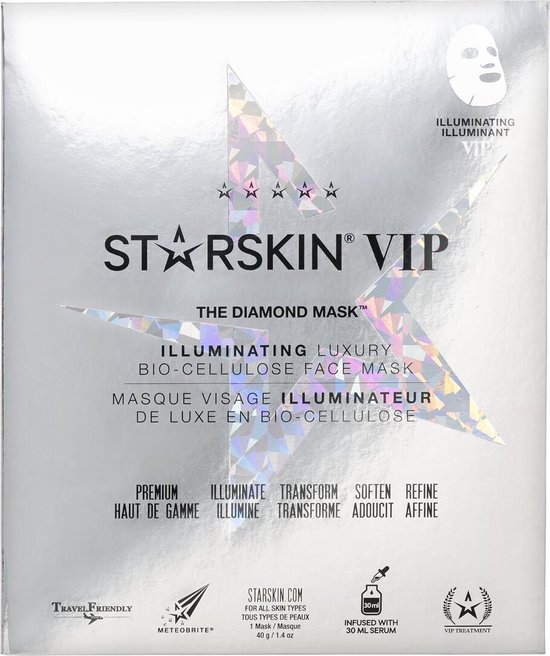 Starskin VIP The Diamond Mask Illuminating Bio-Cellulose Face Mask | bol.com