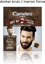 Cameleo men - snor en baardverf - donkerbruin - 2x15ml
