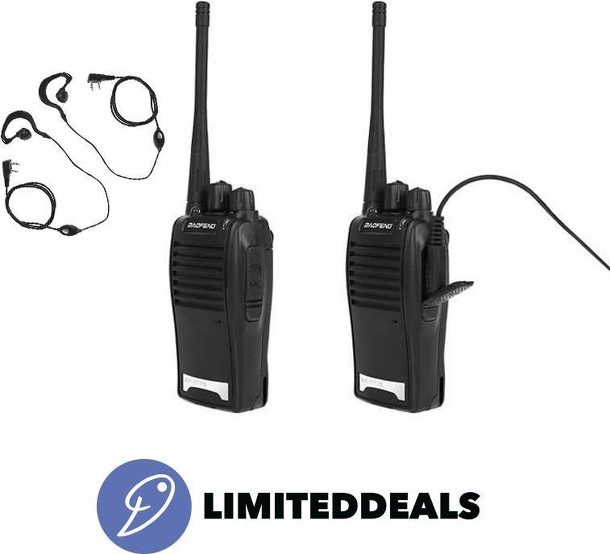 Walkie Talkie DUO KIT Zwart - Baofeng - Portofoon Duo Box - 6KM bereik -  Met Zaklamp... | bol.com