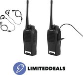 Walkie Talkie DUO KIT Zwart - Baofeng - Portofoon Duo Box - 6KM bereik - Met Zaklamp functie - Complete set inclusief opladers, headsets en riemklip! - LimitedDeals