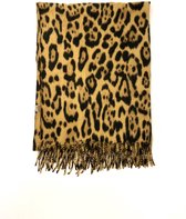 Dames Panter Print Sjaal Camel