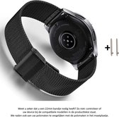 22mm Milanees Bandje Zwart voor Samsung, Asus, LG, Kronoz, Seiko en Pebble - toggleslot – Milanese RVS Armband Black - Gear S3 - Zenwatch