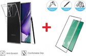 2-In-1 Screenprotector Hoesje  Bescherming Protector Set Geschikt Voor Samsung Galaxy Note 20 Ultra (5G) - Full Cover 3D Tempered Glass Screen Protector Met Siliconen Back Bescherm