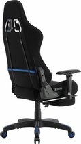 CLP Turbo LED Bureaustoel - Voetsteun zwart/blauw Stof