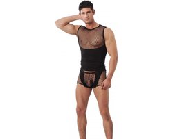Amorable - Sexy Herenshirt - Fetish Party - Visnet details - maat M/L