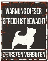 D&D Waakbord / Warning sign square terrier de Zwart 20x25cm