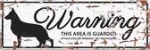 D&D Waakbord / Warning sign german shepherd gb Wit 40x14cm