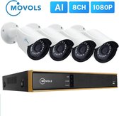 Movols 4x1080P camera met 8CH Hybrid 5-in-1 XVR Surveillance system