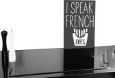 Wandbord Tekstbord i speak french keuken- donkergrijs-60/40 cm (lxb)