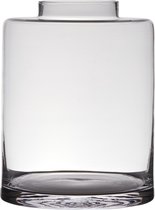 Transparante luxe stijlvolle vaas/vazen van glas 30 x 23 cm - Bloemen/boeketten vaas voor binnen gebruik