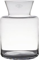 Transparante luxe stijlvolle vaas/vazen van glas 27 x 19 cm - Bloemen/boeketten vaas voor binnen gebruik