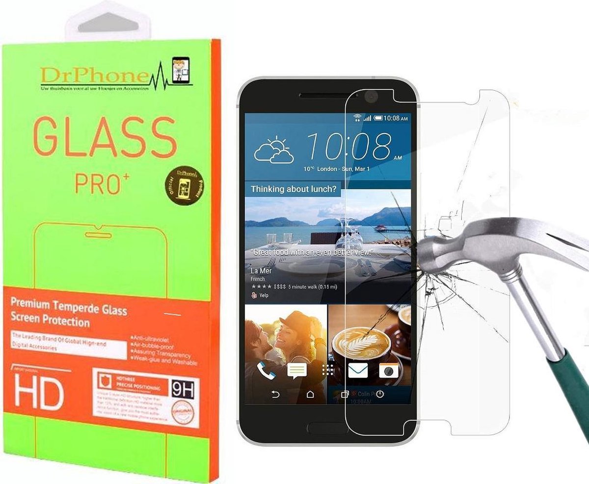 DrPhone HTC 10 Glas - Glazen Screen protector - Tempered Glass 2.5D 9H (0.26mm)