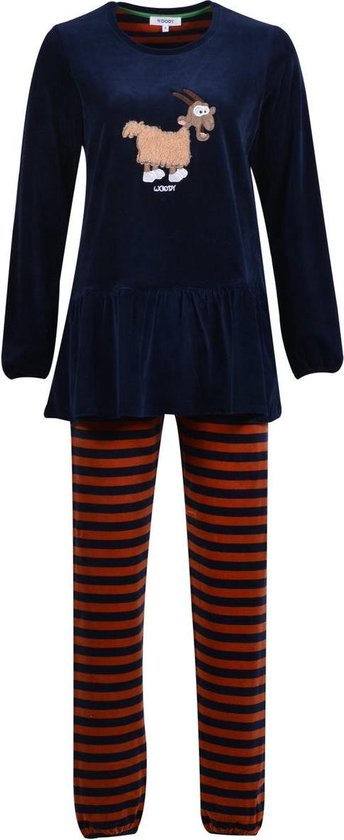 Woody pyjama meisjes/dames - donkerblauw - geit - 202-1-PDL-V/895 - maat M  | bol.com