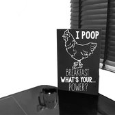 Bord mdf met tekst keuken- I poop zwart-60 x 40 cm (lxb)-cadeautip-wandbord keuken