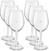 18x Wijnglazen voor rode wijn 530 ml Esprit - 53 cl - Rode wijn glazen met maatstreep - Wijn drinken - Wijnglazen van glas