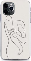 Shop4 - Geschikt voor iPhone 12 mini Hoesje - Back Case Vrouwen Silhouet Voorkant Wit