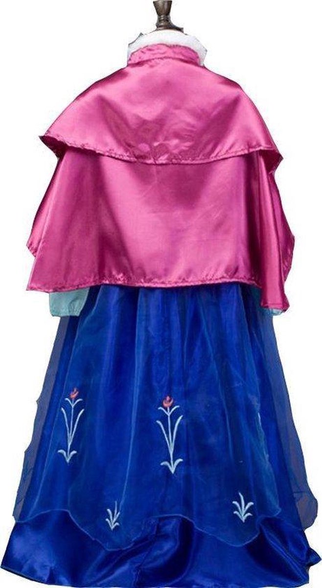 Carnavalskleding kinderen - Het Betere Merk prinsessenjurk meisje - verkleedkleren meisje - tiara - kroon - toverstaf- Anna verkleedjurk — afbeelding 2