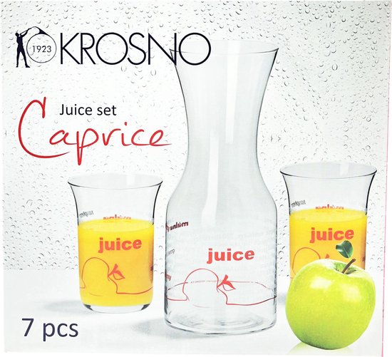 Foto: Karafset water of sap karaf 6 glazen gedecoreerd juice